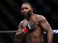 LAS VEGAS, NV - AUGUST 20:  Anthony Johnson celebrates his first-round knockout win over Glover Teixeira in their light heavyweight bout at the UFC 202 event at T-Mobile Arena on August 20, 2016 in Las Vegas, Nevada.  (Photo by Steve Marcus/Getty Images)